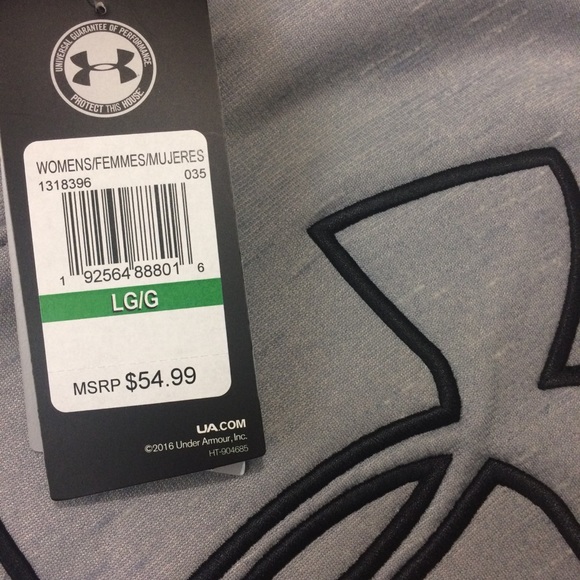 LAST ONE! Under Armour Logo Hooded Sweatshirt Gray - Picture 2 of 8